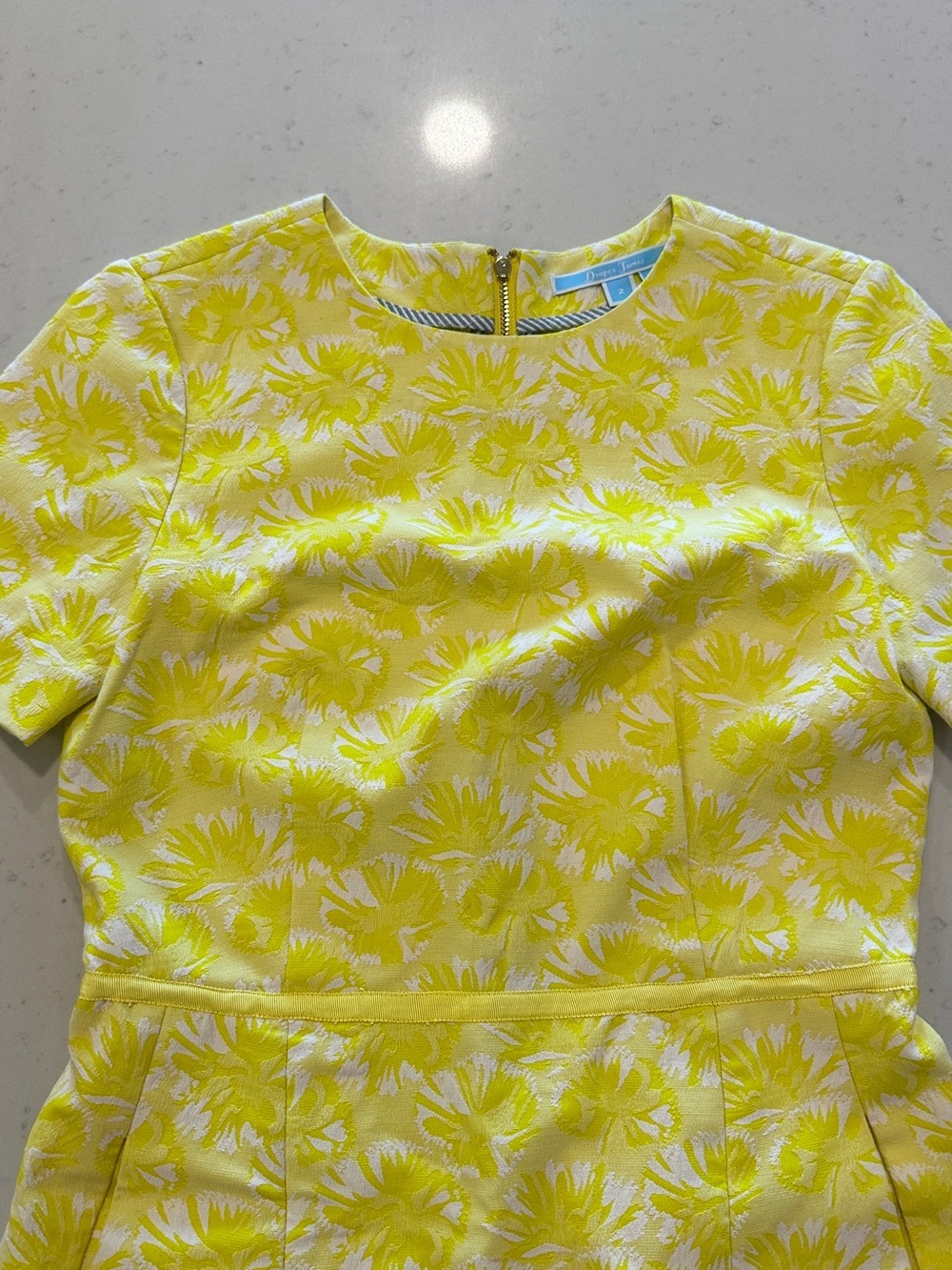 Draper James Yellow Floral Dress Size 2 Cocktail Formal Office Colorful Summer - Picture 4 of 7
